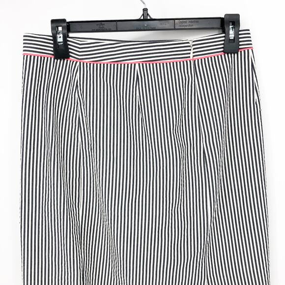 J.Crew Womens No. 2 Pencil Skirt 2 Blue White Seersucker High Rise Knee Length - Picture 5 of 7